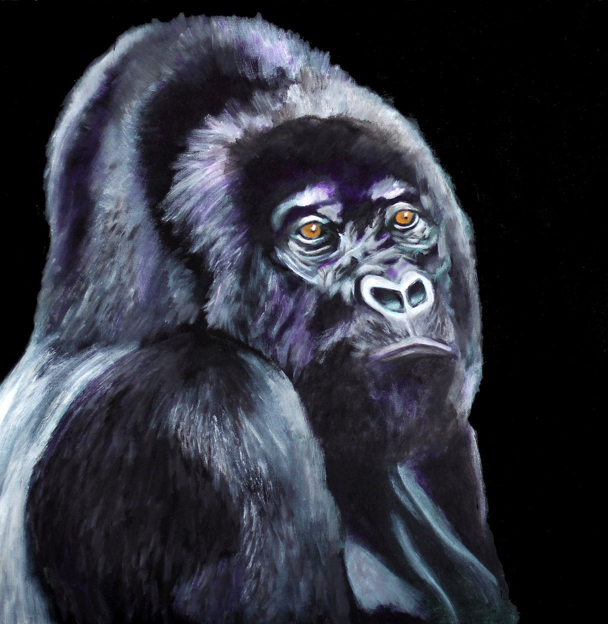 Mountain Gorilla Painting 8 5 X 11 Print From Original Etsy Mountain Gorilla Painting 8 5 X 11 Print From Original Etsy