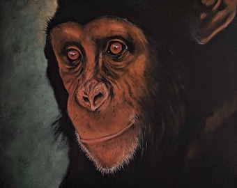 Chimpanzee  - 8.5 x 11" print from original acrylic painting