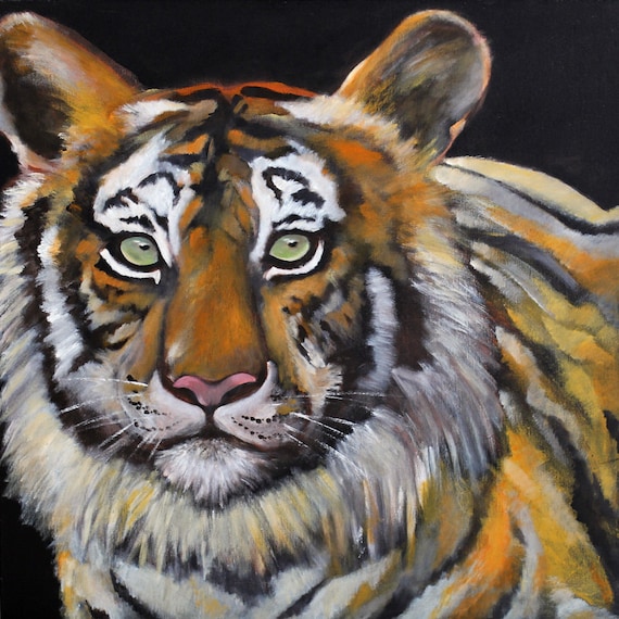 Wild Tiger painting - 8.5 x 11" print from original acrylic painting