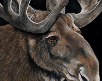 Moose painting - 8.5 x 11" print from original acrylic painting