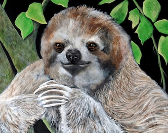 Sloth - 8.5 x 11" print from original acrylic painting