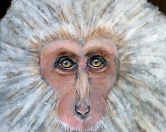 Snow Monkey  - 8.5 x 11" print from original acrylic painting