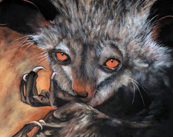 Aye Aye  - 8.5 x 11" print from original acrylic painting