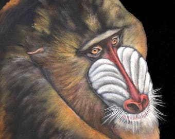 Mandrill  - 8.5 x 11" print from original acrylic painting