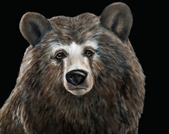 Black Bear painting - 8.5 x 11" print from original acrylic painting