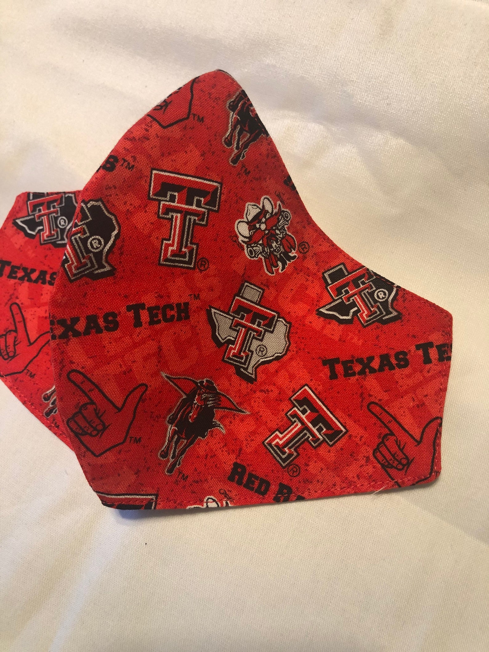 UNISEXTexas Tech face mask double layered with interfacing Etsy