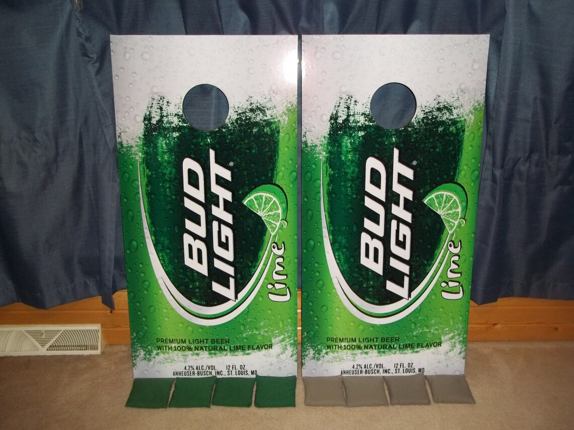 Bud Light Lime Corn Hole Boards Bean Bag Toss Game With Etsy