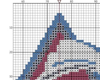 Denver Avalanche Logo Counted Cross Stitch Pattern