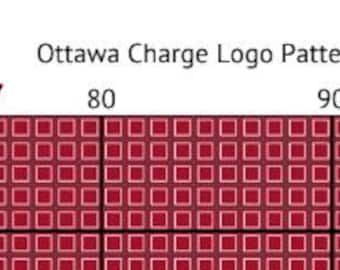 Modèle de point de croix compté avec logo Charge d'Ottawa