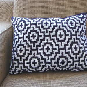 Crochet pattern mosaic tile pillow throw tapestry little cushion summer mosaic tile pillow decorative design image 6