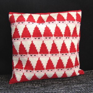 Christmas pillow crochet pattern Santa Claus holiday decor cushion jolly old St Nick tutorial PDF Instant download winter decoration image 4
