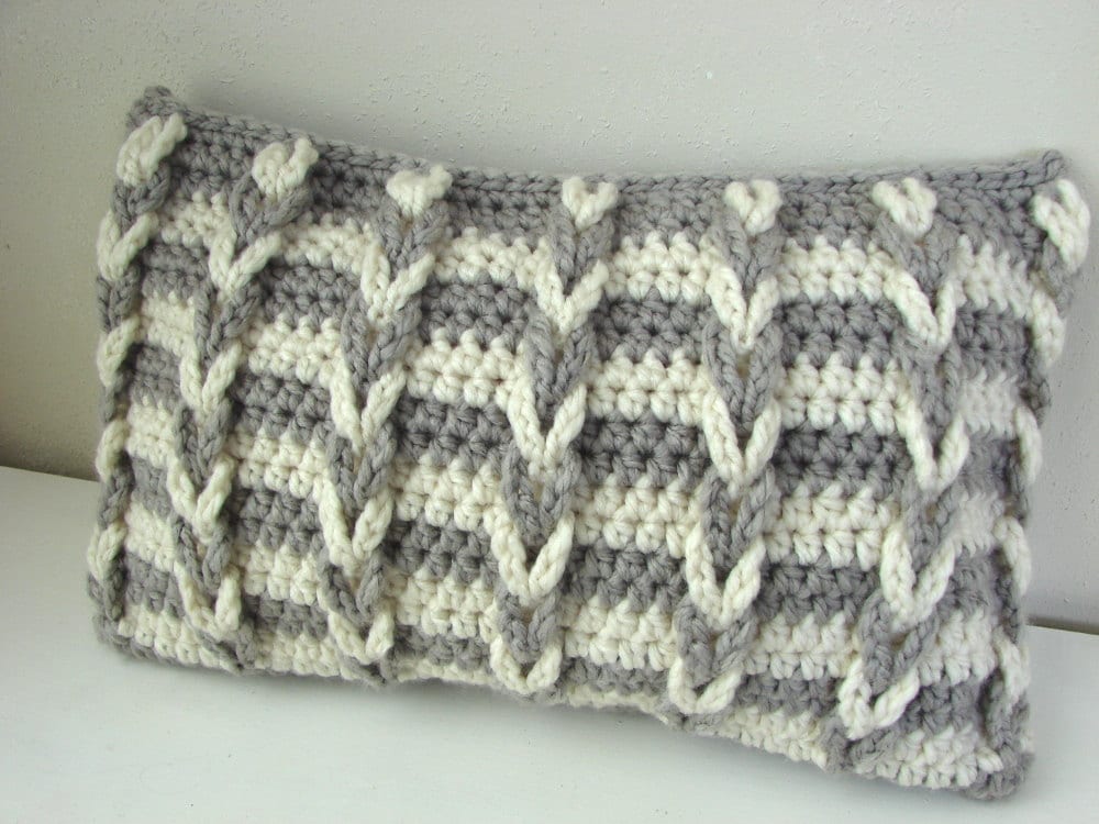 Crochet Pattern Chunky Cushion Cover Pattern Bulky Yarn Loop Etsy