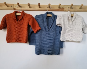 Baby Sweater Crochet Pattern: Textured Alpine Stitch (0-24 Months)