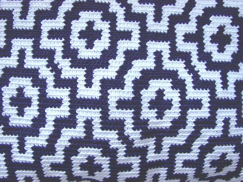 Crochet pattern mosaic tile pillow throw tapestry little cushion summer mosaic tile pillow decorative design image 4