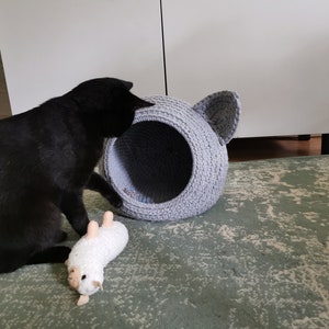 Cat cave crochet pattern Mouse basket DIY animal bed