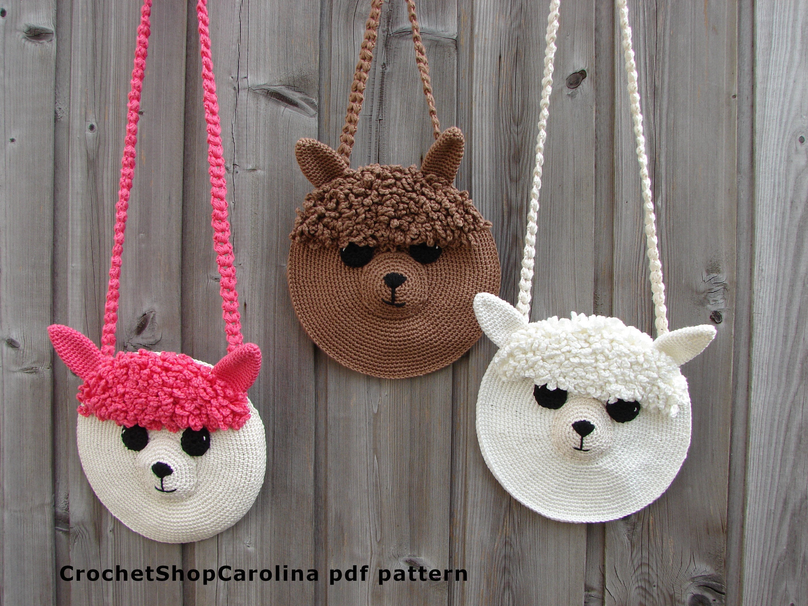 Alpaca Llama Bag Crochet Pattern: Girls Shoulder Tote