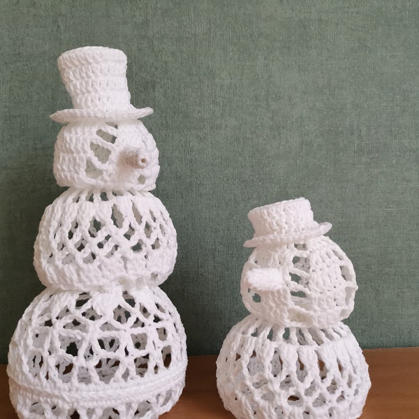 Christmas bauble snowmen - Holiday decoration - crochet pattern snowman