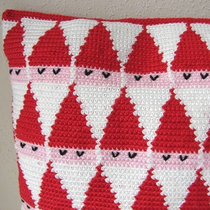 Christmas pillow crochet pattern Santa Claus holiday decor cushion jolly old St Nick tutorial PDF Instant download winter decoration image 5