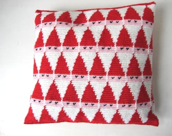 Christmas pillow | crochet pattern Santa Claus | holiday decor | cushion jolly old St Nick tutorial | PDF Instant download winter decoration