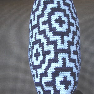 Crochet pattern mosaic tile pillow throw tapestry little cushion summer mosaic tile pillow decorative design image 7