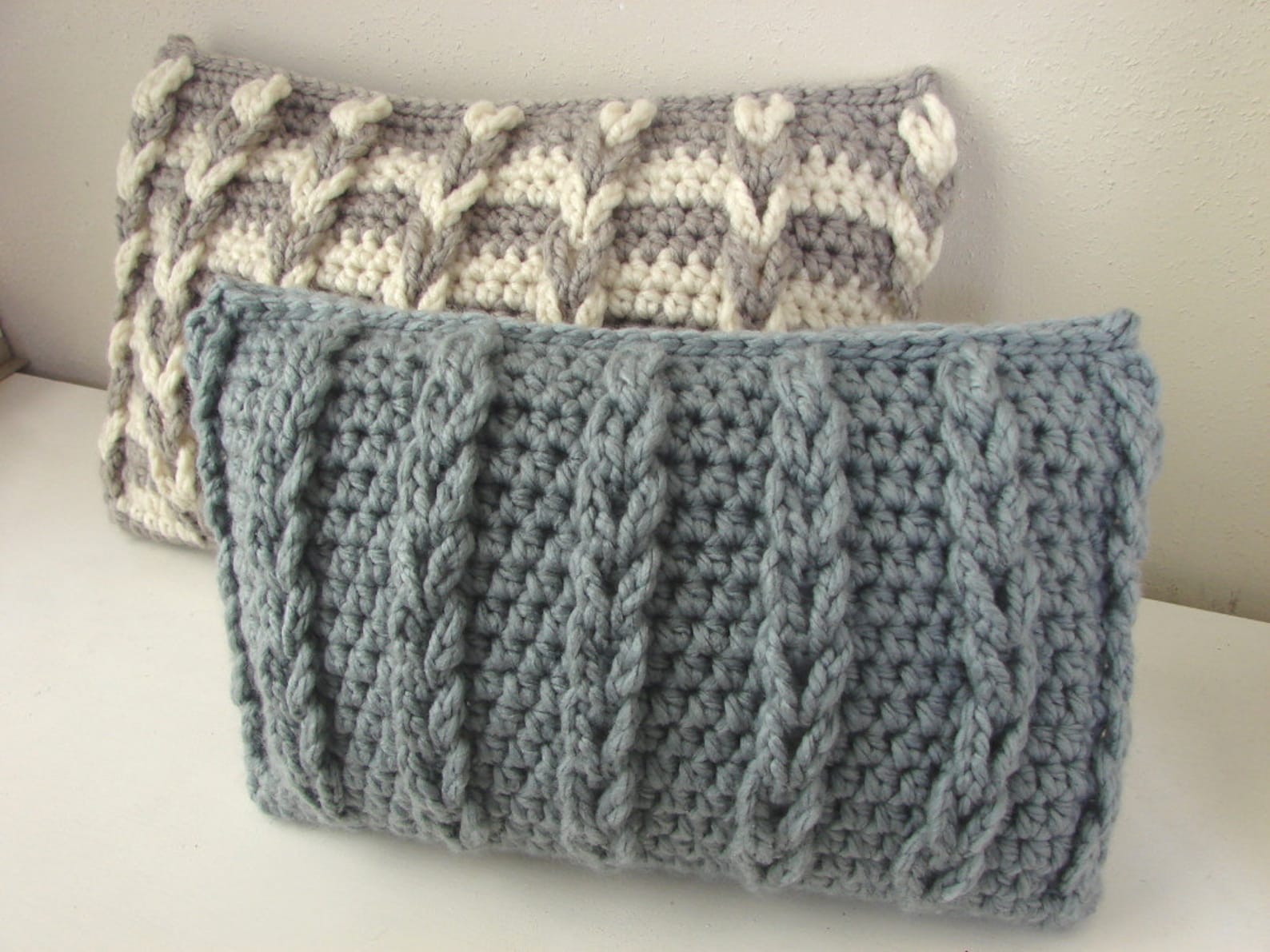 Crochet Pattern Chunky Cushion Cover Pattern Bulky Yarn Loop Etsy