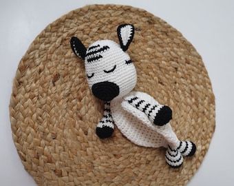 Zebra lovey - snuggler crochet pattern