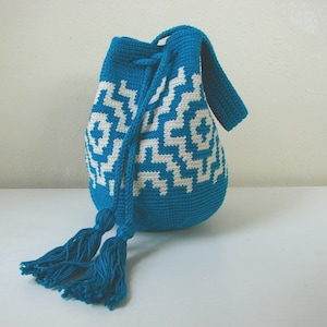 Crochet pattern pouch bag - Tapestry crochet pattern bag with mosaic motif
