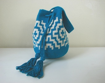 Tapestry Crochet Pouch Bag Pattern: Mosaic Motif (PDF Pattern)