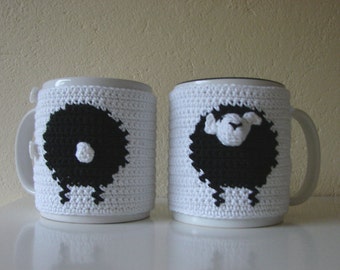 Crochet pattern black sheep mug cozy | crochet pattern lamb | mug cozy animal | crochet pattern cup cozy | sheep tea cozy | coffee sleeve