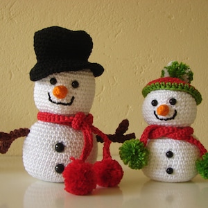 Snowman crochet pattern tree amigurumi snow figure white winter decoration Christmas ornaments doll making diy holiday toy Xmas image 5