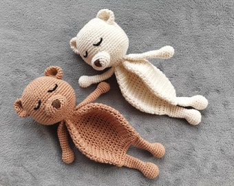 Bear lovey - Polar bear snuggler crochet pattern