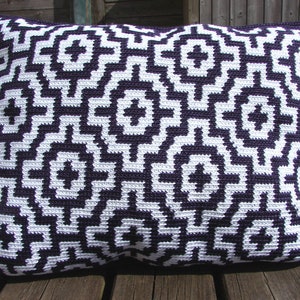 Crochet pattern mosaic tile pillow throw tapestry little cushion summer mosaic tile pillow decorative design image 9