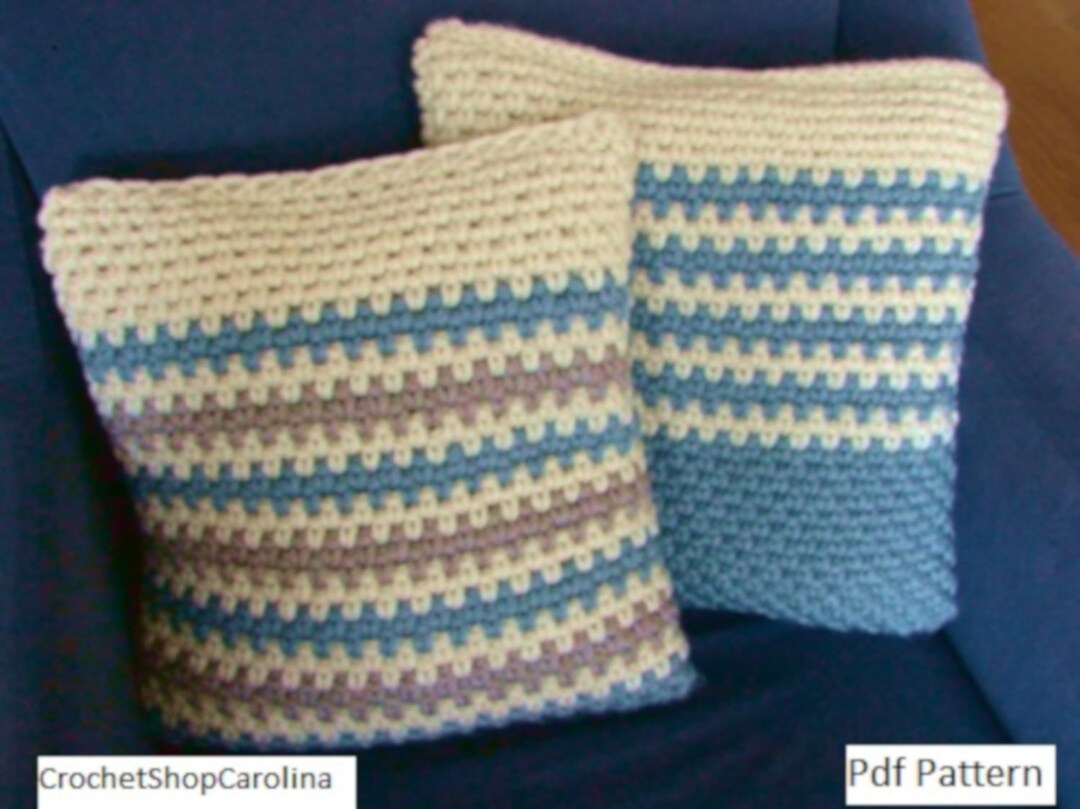 Crochet Pattern Chunky Cushion Cover Pattern Bulky Yarn Striped Throw