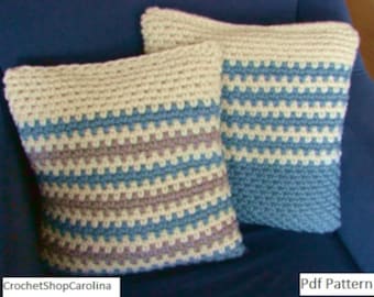 Chunky Crochet Cushion Cover Pattern: Striped Pillow (PDF Pattern)
