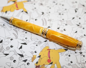 Bolígrafo giratorio estilo cigarro Gold Ultra Twistable, hecho a mano, en acrílico amarillo CP125