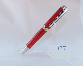 Bolígrafo rollerball Jr. Statesmen de arce rizado teñido, hecho a mano, JS147