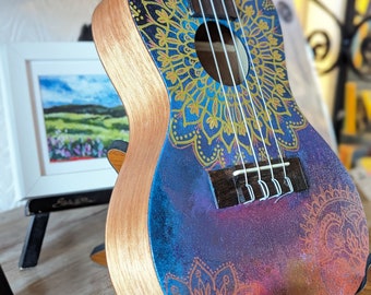 Mandala Concert Ukulele - Hand painted