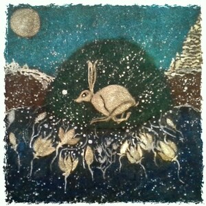 Leaping Hare 5x7 Giclee Print