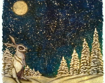 Winter Moon Cast Giclee Print 5x7