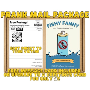 Caja de regalo de broma: Fishy Fanny. Regalo de broma o regalo de broma inapropiado y divertido. Envíelo de forma 100 % anónima a amigos, familiares o víctimas.