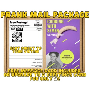 Prank Gift box - Cooking with Semen.  Gag gift/funny inappropriate prank gifts. Send 100% anonymously to friends, family, or victims.