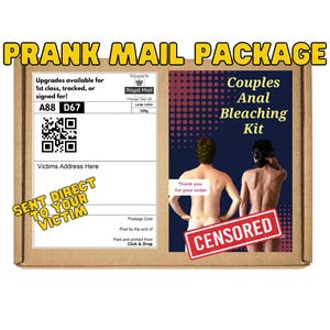 Coffret cadeau blague - Kit de blanchiment pour couple.  Cadeau pour bâillonner/cadeaux drôles de farces inappropriées. Envoyez vos messages de manière 100 % anonyme à vos amis, à votre famille ou aux victimes.