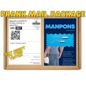 Coffret Prank - Manpons .  Cadeau pour bâillonner/cadeaux drôles de farces inappropriées. Envoyez vos messages de manière 100 % anonyme à vos amis, à votre famille ou aux victimes.