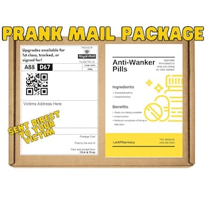 Coffret cadeau blague drôle - pilules anti-branlettes | Cadeau de bâillon hilarant pour les amis et la famille | Paquet de farces embarrassantes anonymes avec carte gratuite