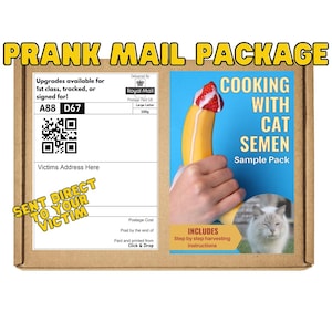 Cadeau blague drôle - Cuisiner avec du sperme de chat | Cadeau bâillon hilarant pour amis | Paquet de farces embarrassantes anonymes