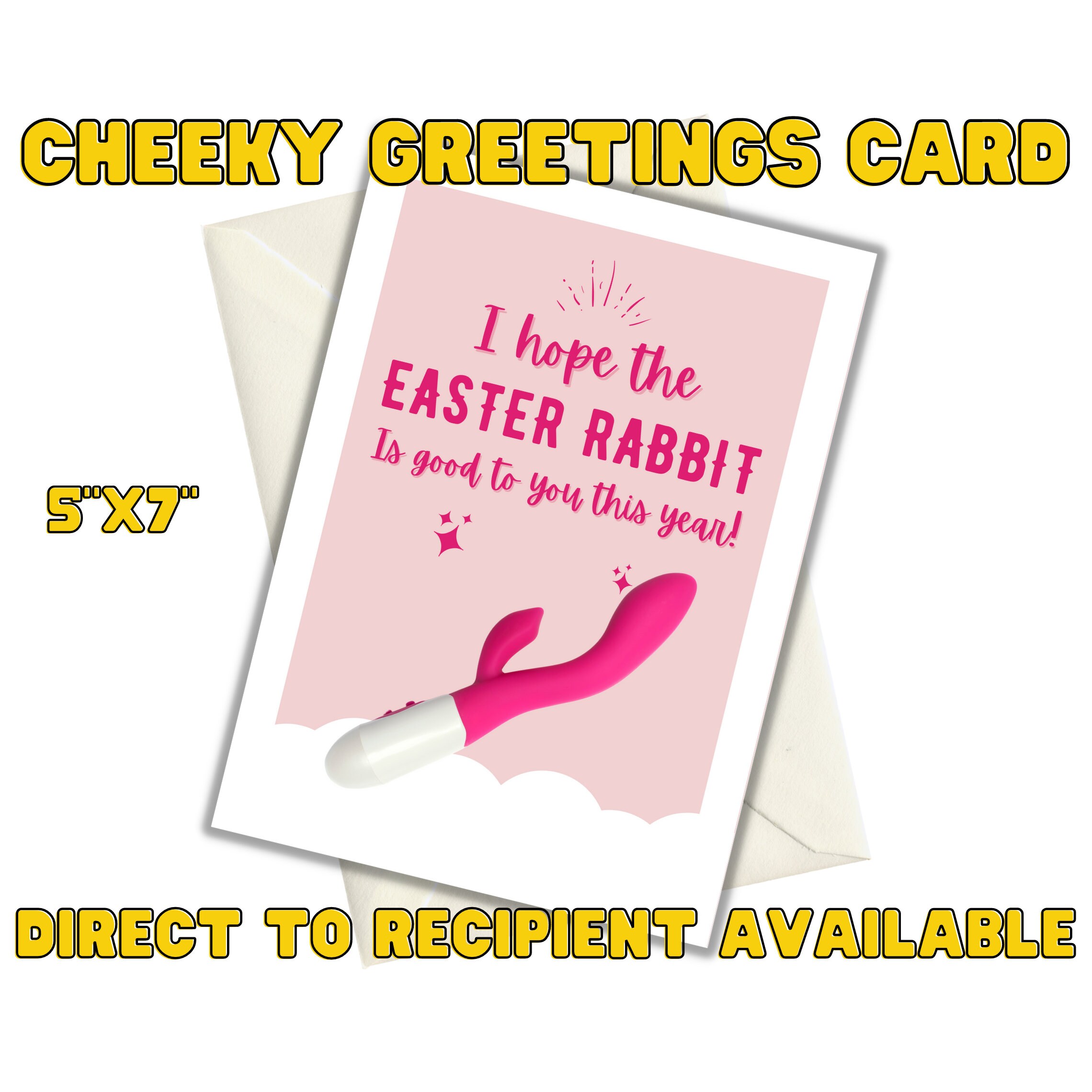 Cheeky Card Easter rabbit 5x7 Adult
