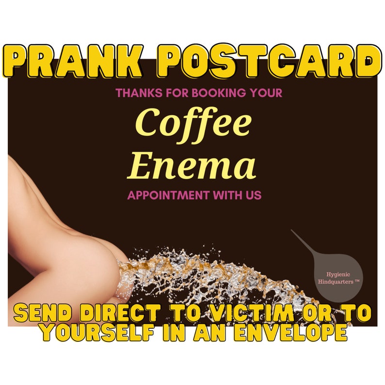 Funny Postcards COFFEE ENEMA Prank Gift for Pen Pals via Etsy UK