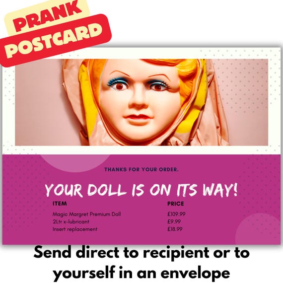 Sex Doll Order Prank Postcard  Anonymous Gag Gift - Etsy
