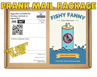 Prank Gift box - Fishy Fanny.  Gag gift/funny inappropriate prank gifts. Send 100% anonymously to friends, family, or victims.