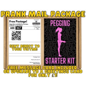 Prank Gift box - Pegging Starter Kit.  Gag gift/funny inappropriate prank gifts. Send 100% anonymously to friends, family, or victims.